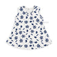 Cotton A-line frock 0-3M - Blue leaf