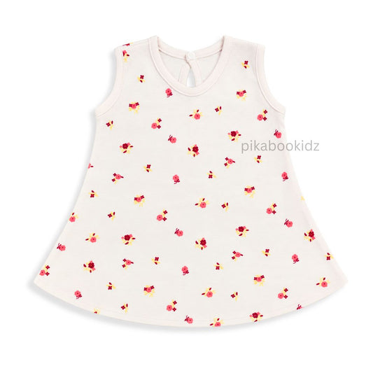 Cotton A-line frock 6-12M - Pastel pink