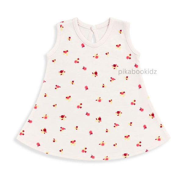 Cotton A-line frock 3-6M - pastel pink