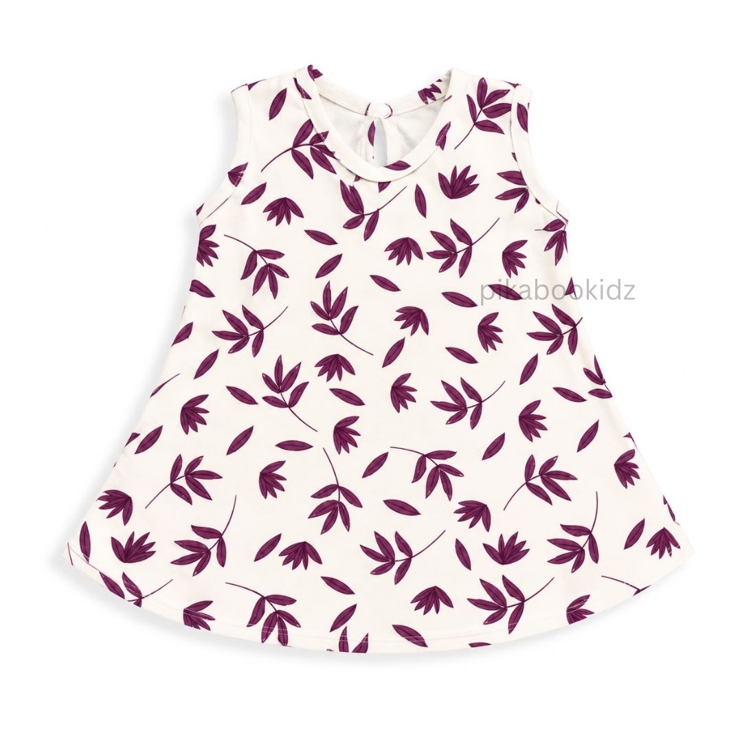 Cotton A-line frock 0-3M - Burgundy