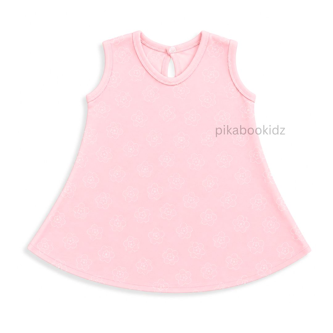 Cotton A-line frock 0-3M - Pink