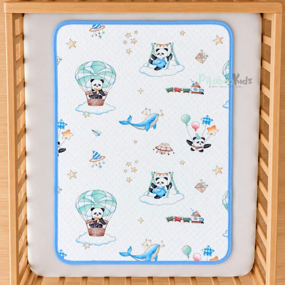 Muslin Cotton Waterproof Baby Dry Sheet - Panda