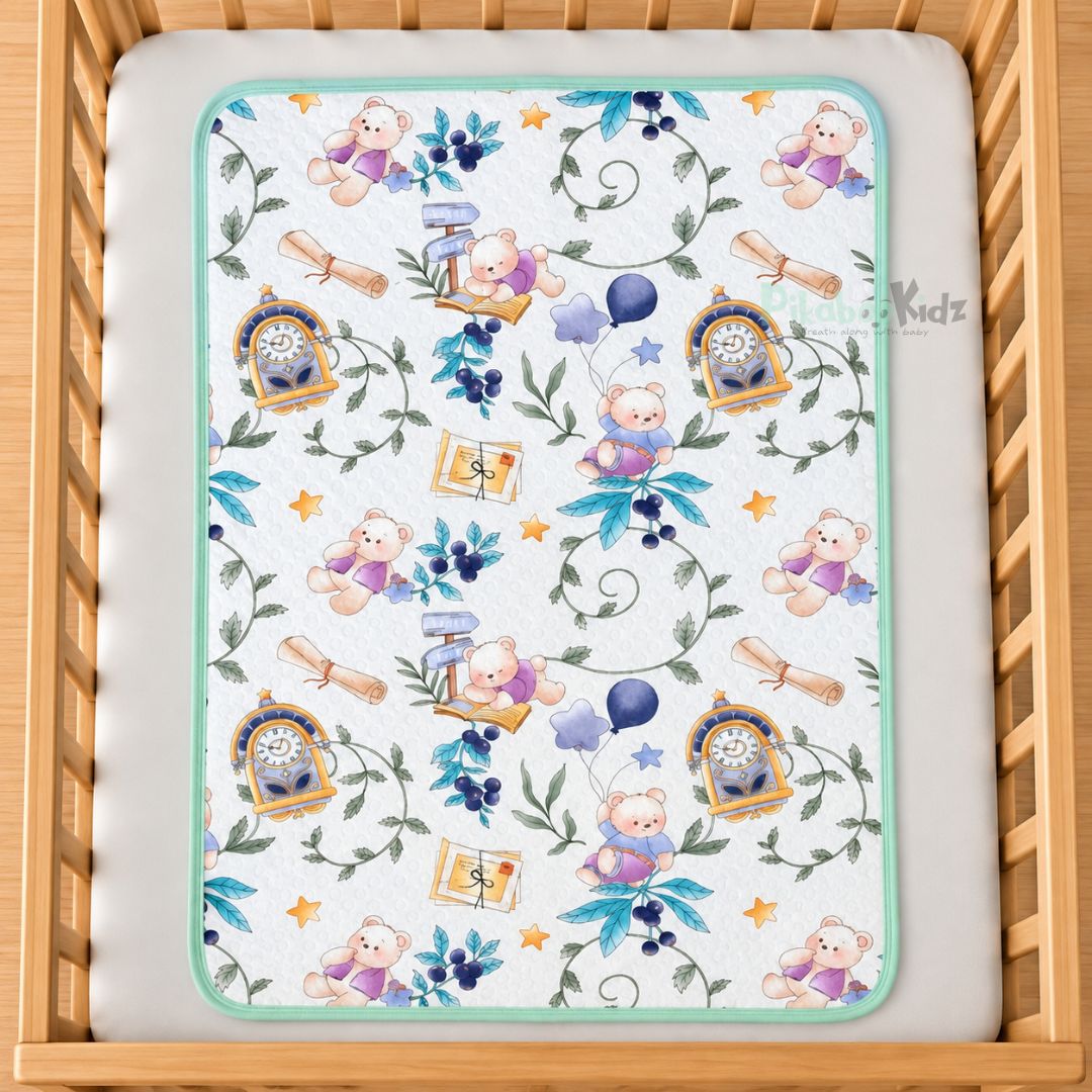 Muslin Cotton Waterproof Baby Dry Sheet - Blueberries