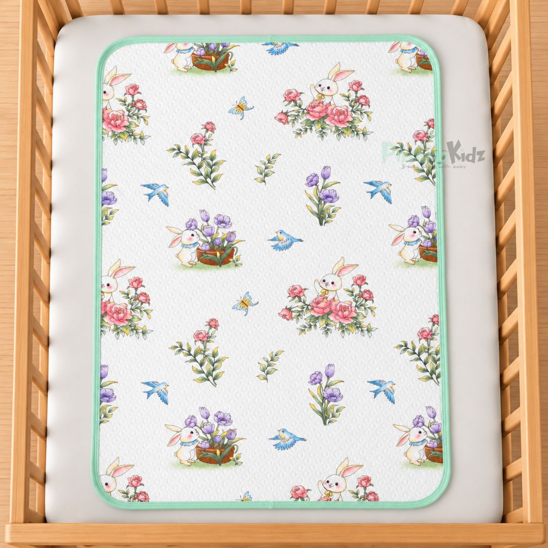 Muslin Cotton Waterproof Baby Dry Sheet - Roses Garden