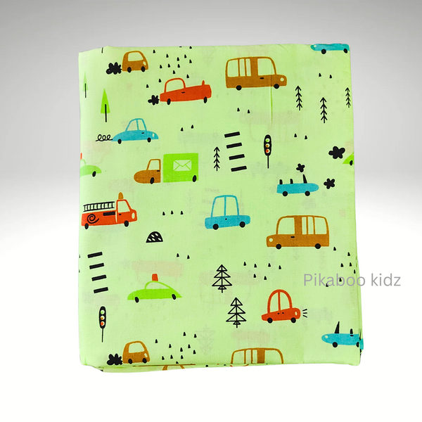 Organic Cradle cloth – Green Car Bus