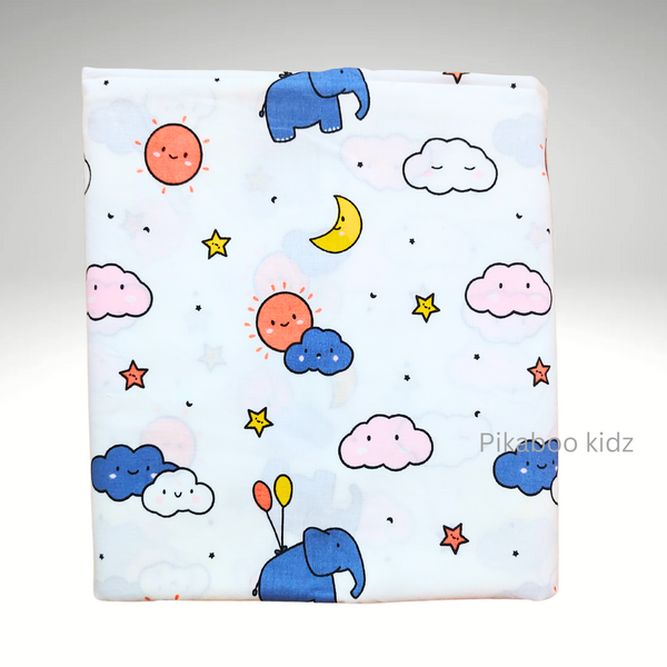 Organic Cradle cloth – Elephant with Baloons