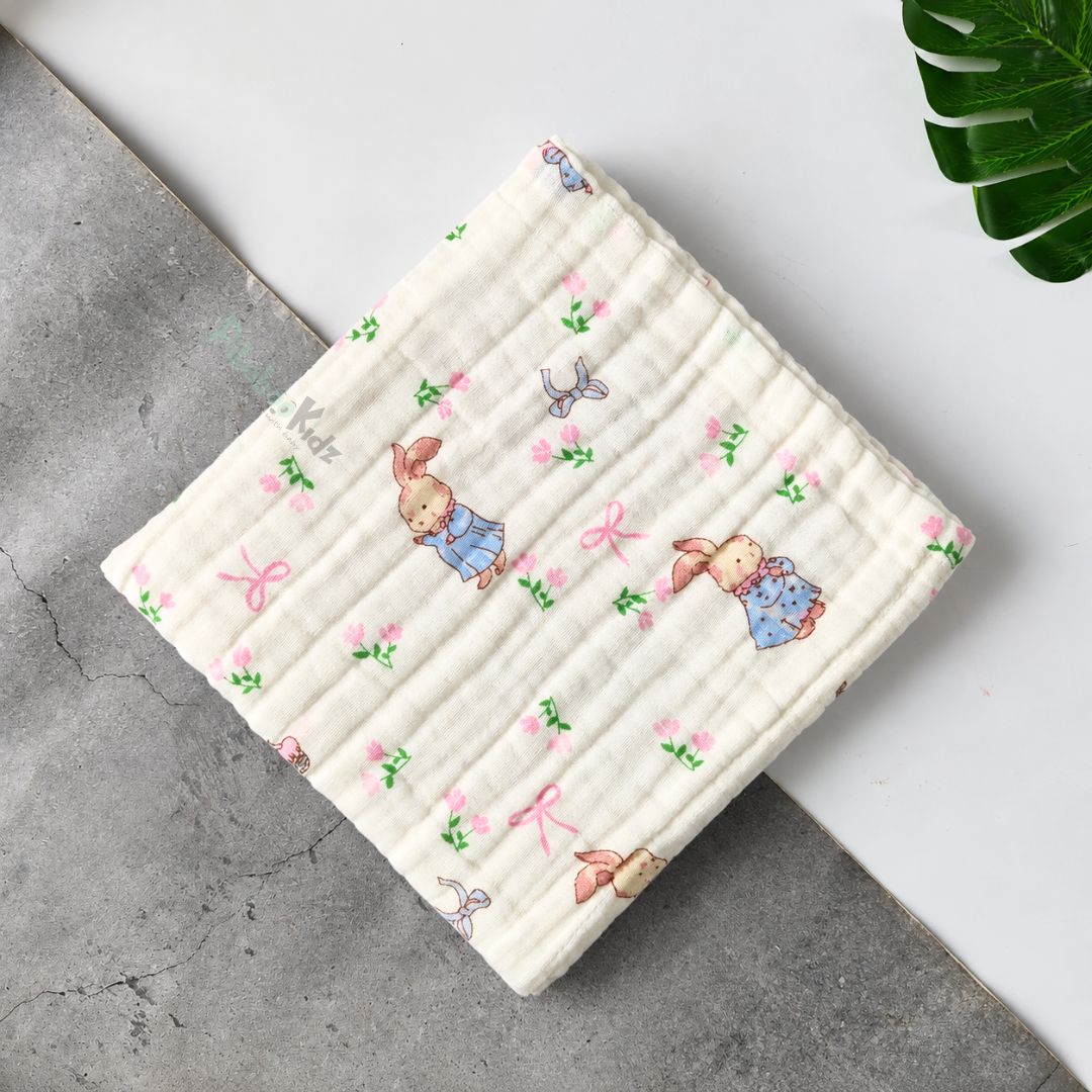 Muslin Crinkled 6layer Bath towel 50*100 cms – Bunny