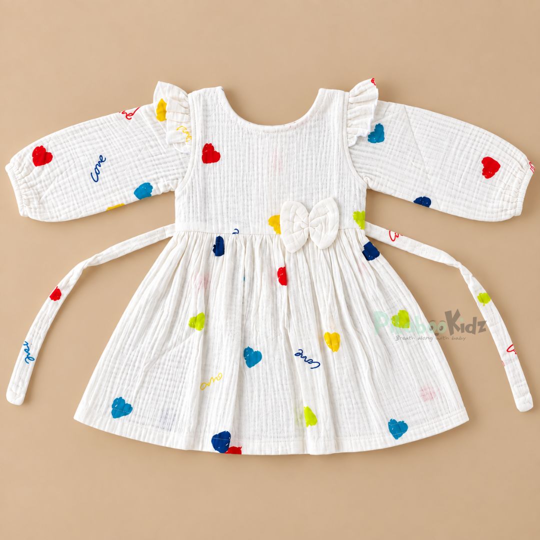 crinkle muslin fullsleeve frock - love