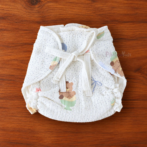 Crinkle Muslin Baby Nappy – Soft Printed Cloth Nappy Dots | Pikaboo Kidz