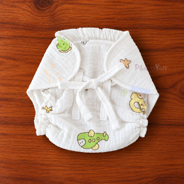Crinkle Muslin Baby Nappy – Soft Printed Cloth Nappy Adventure | Pikaboo Kidz