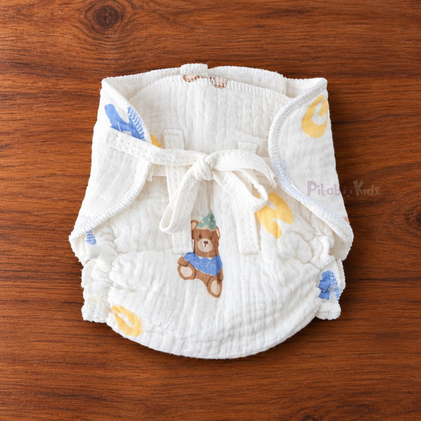 Crinkle Muslin Baby Nappy – Soft Printed Cloth Nappy Alphabets | Pikaboo Kidz