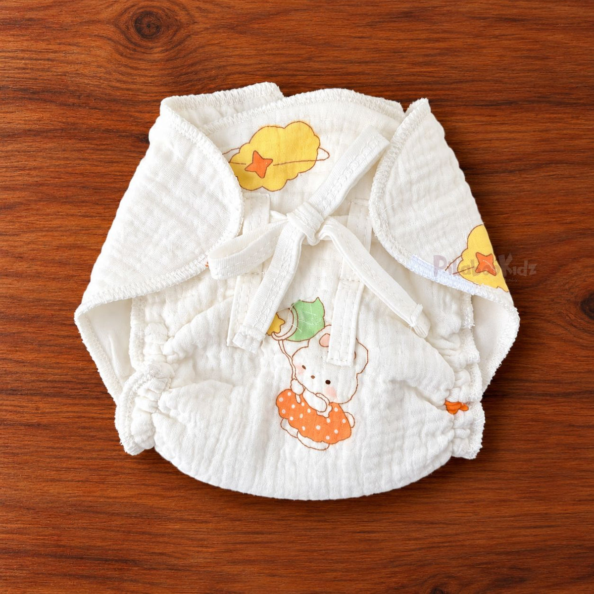 Crinkle Muslin Baby Nappy – Soft Printed Cloth Nappy Bunny | Pikaboo Kidz
