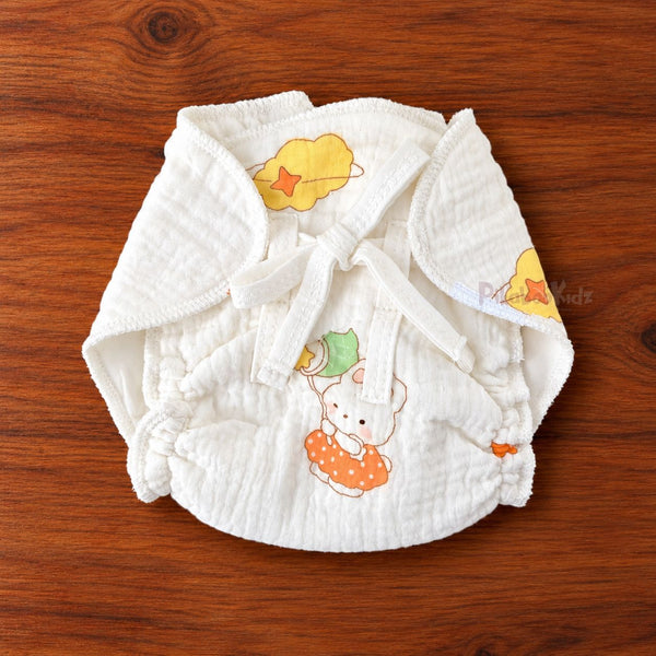 Crinkle Muslin Baby Nappy – Soft Printed Cloth Nappy Bunny | Pikaboo Kidz