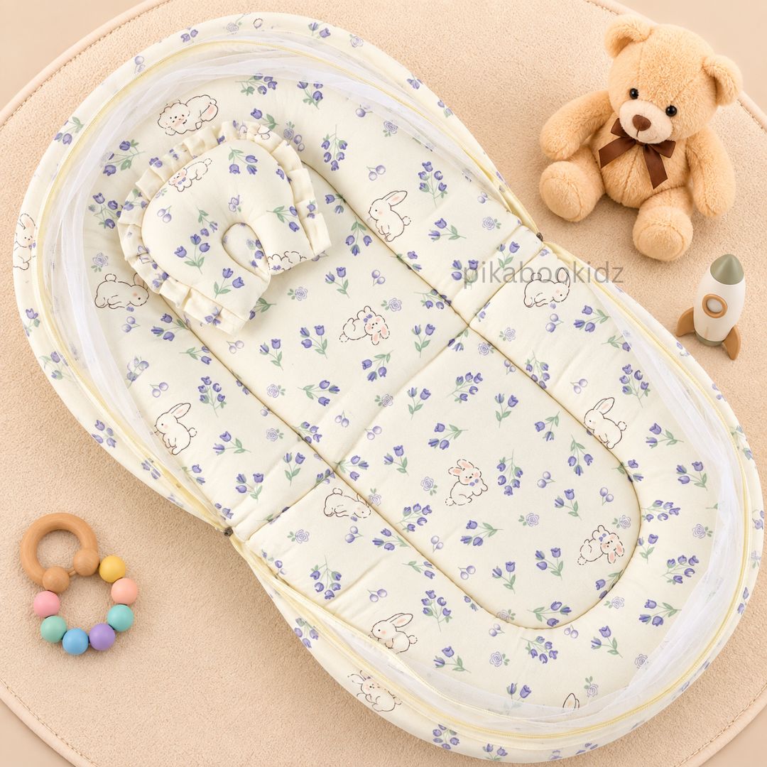Crinkle Muslin Baby Net BED – Bunny