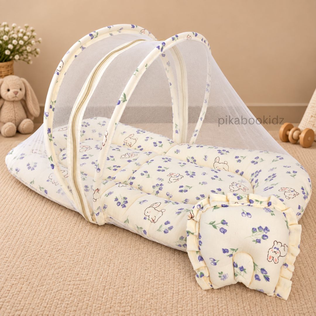 Crinkle Muslin Baby Net BED – Bunny