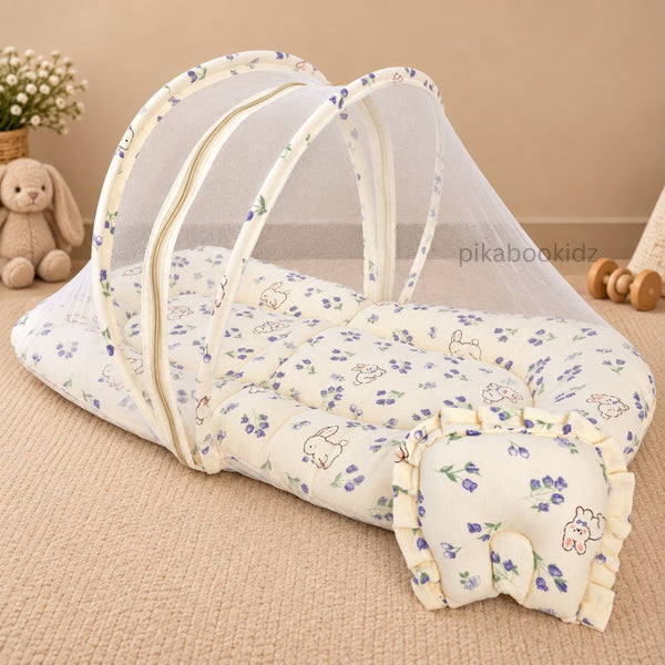 Crinkle Muslin Baby Net BED – Bunny