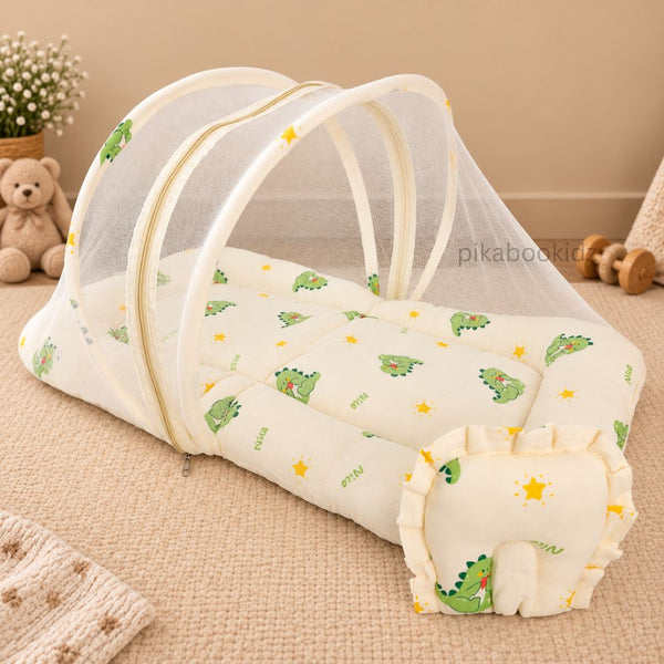 Crinkle Muslin Baby Net BED – Dino