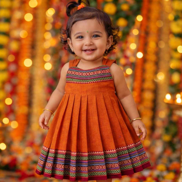 Ethnic frill frock 6-12M
