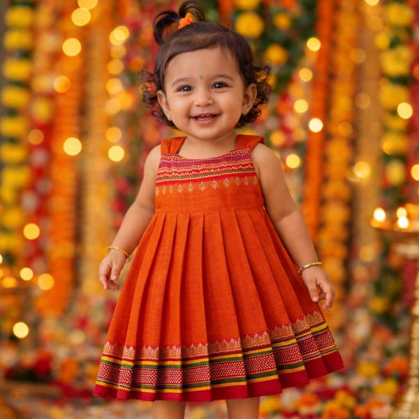 Ethnic frill frock 6-12M