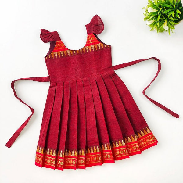 Ethnic frock - Maroon - alt view