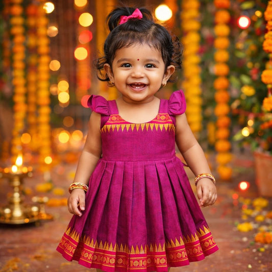 Ethnic frock 2-3 Y - Burgundy