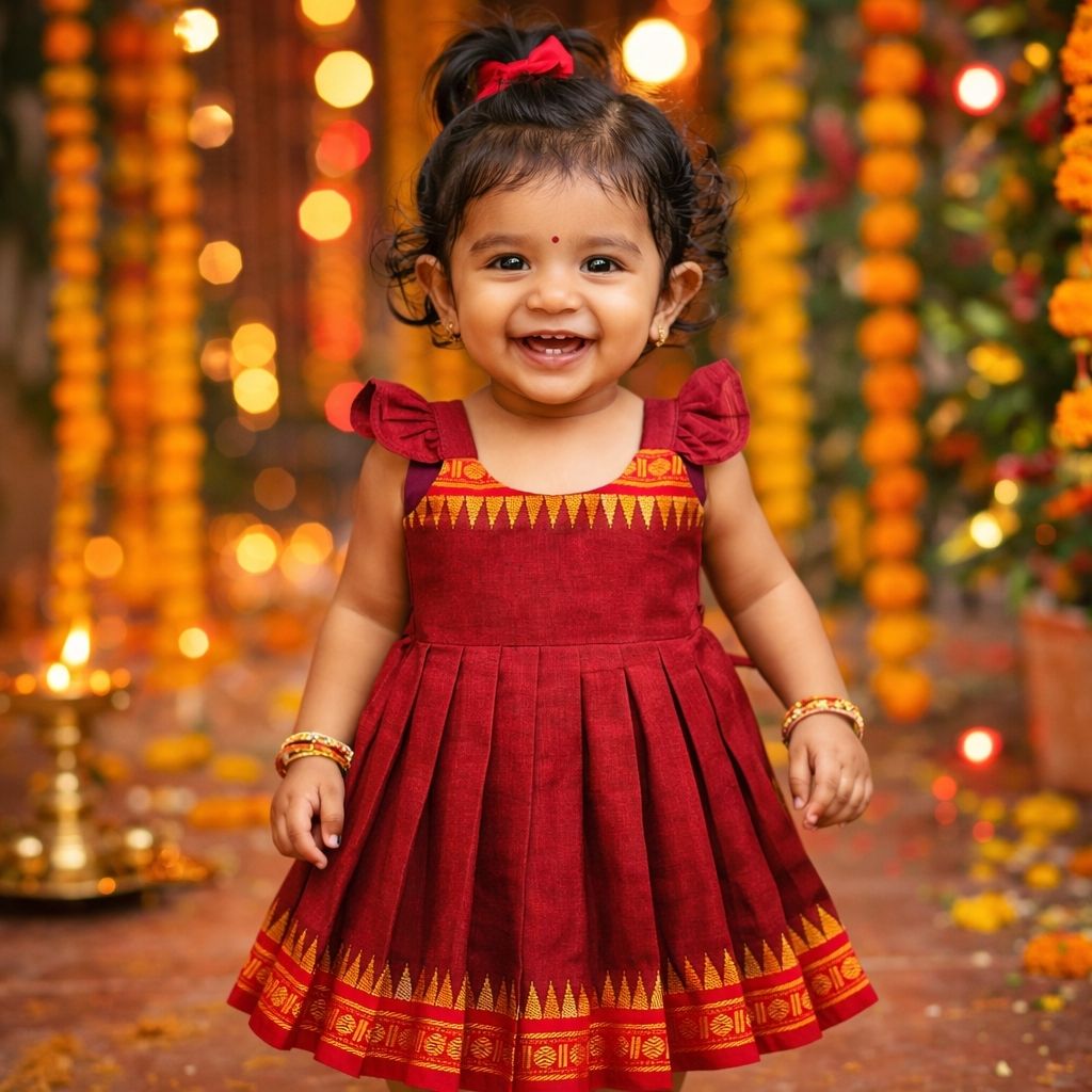Ethnic frock - Maroon