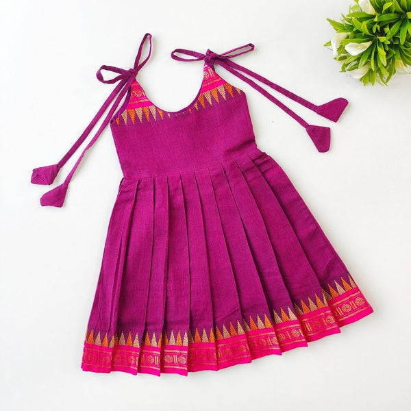 Ethnic frock knot type - burgundy - alt view