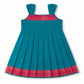 Ethnic Mangalgiri cotton Frock - Peacock Blue