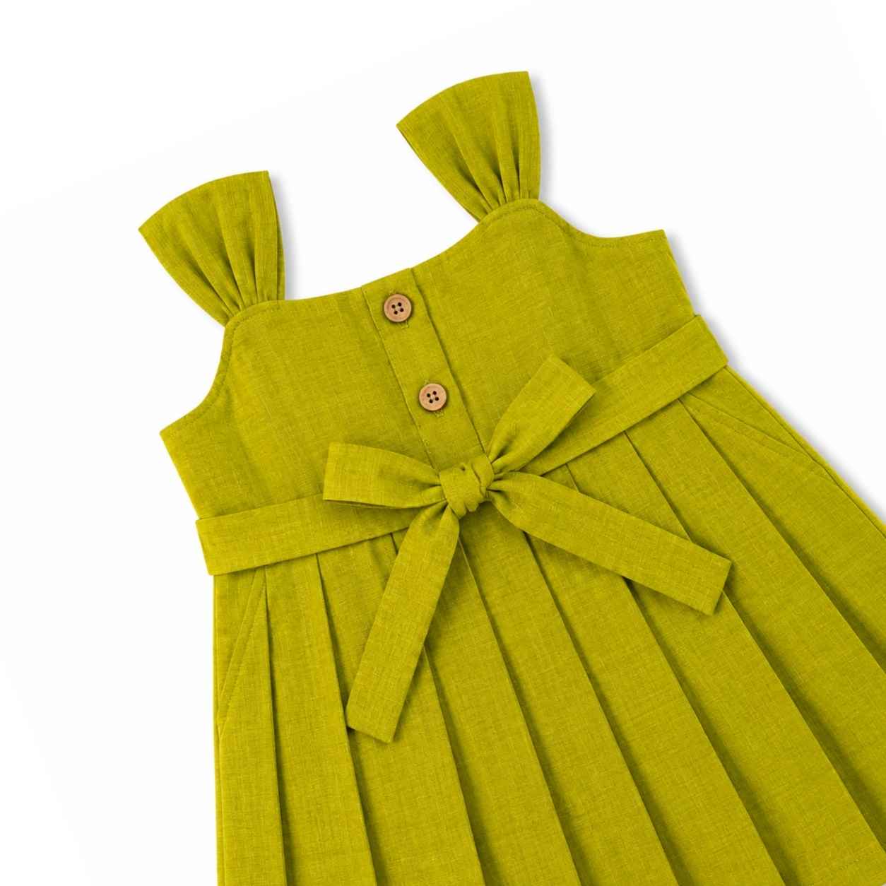 Ethnic Mangalgiri cotton Frock - Parrot Green