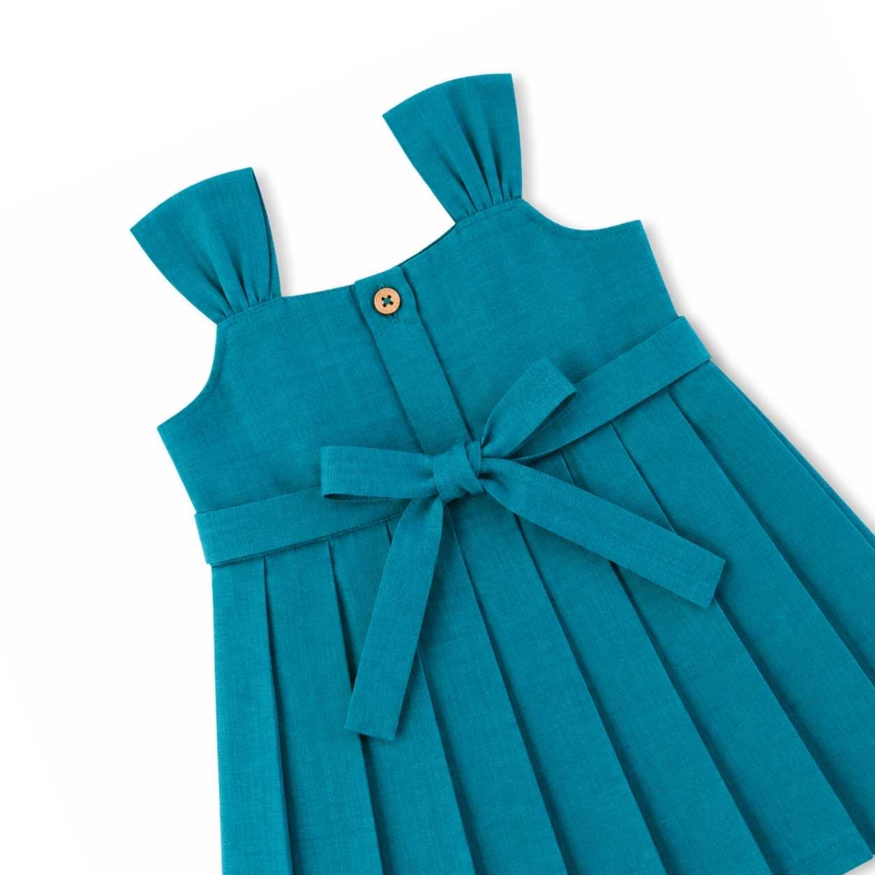 Ethnic Mangalgiri cotton Frock - Peacock Blue