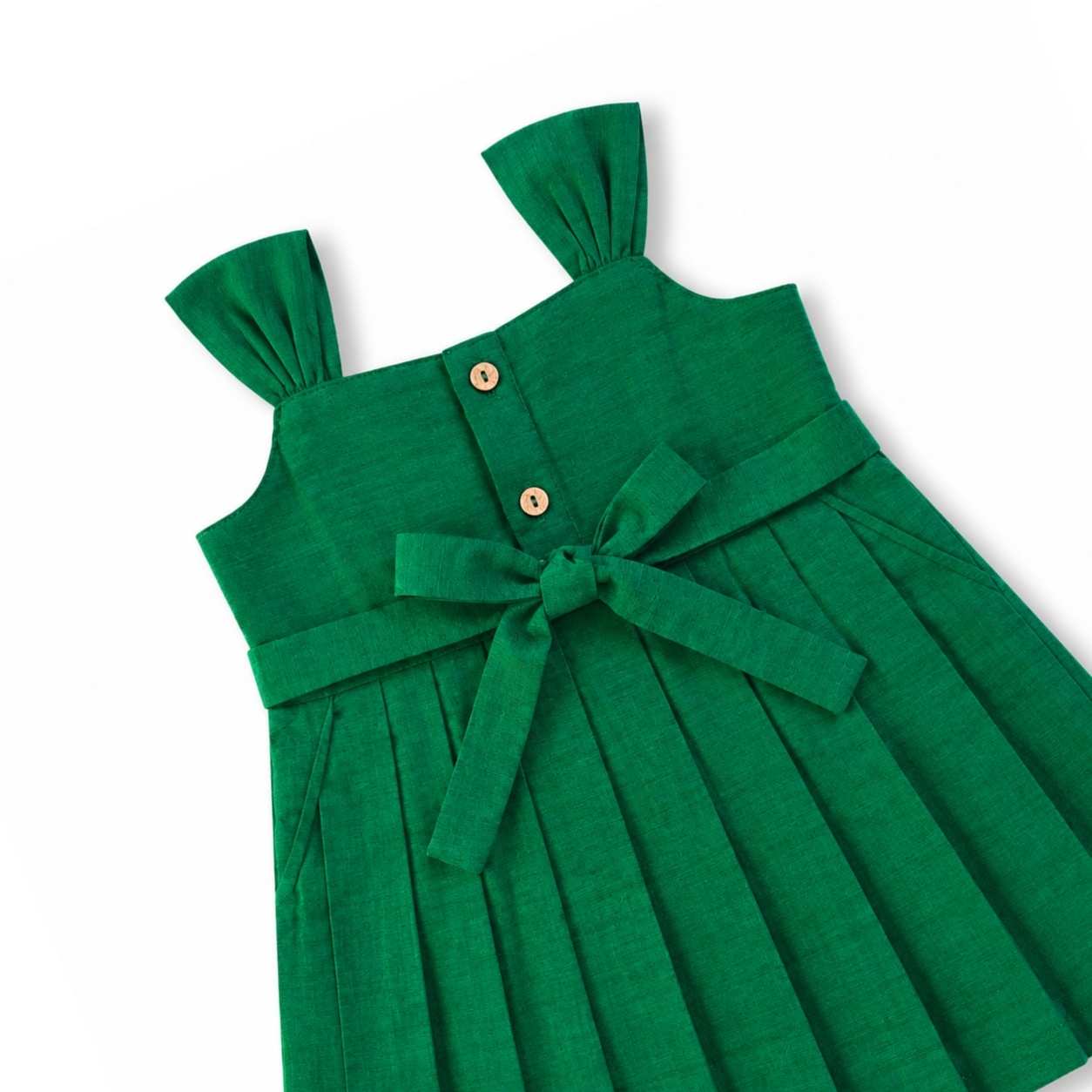 Ethnic Mangalgiri cotton Frock - Royal green