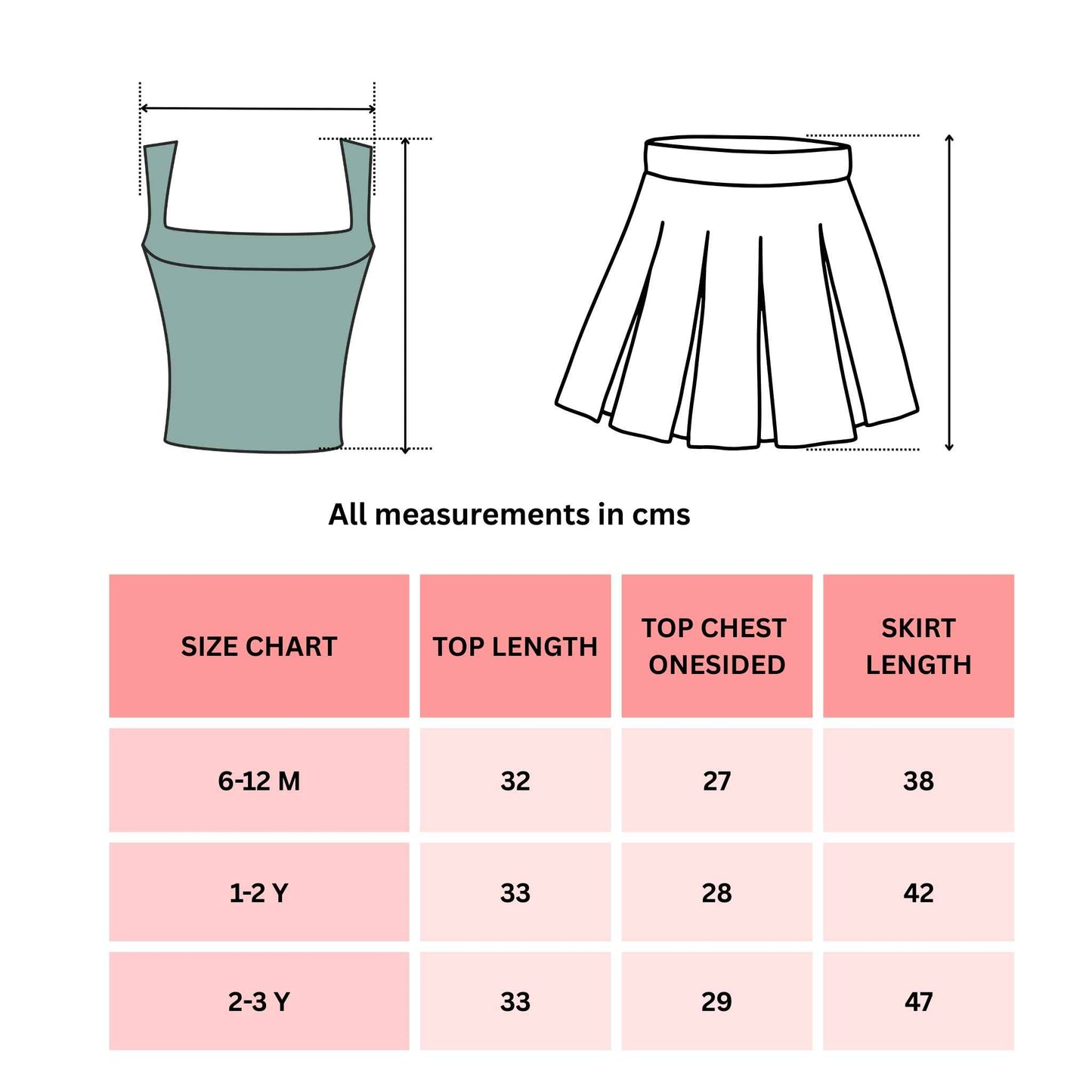 Ethnic Top & Skirts - Navy Blue