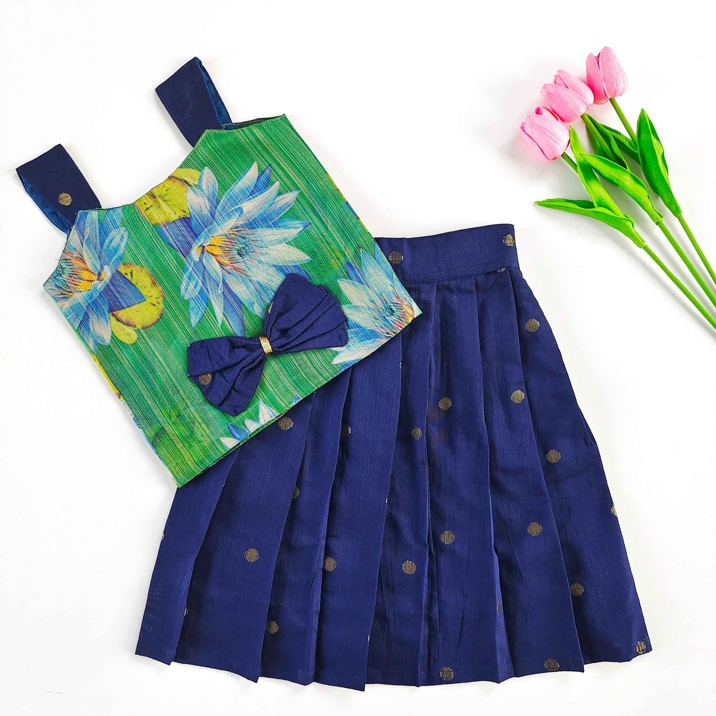 Ethnic Top & Skirts - Navy Blue