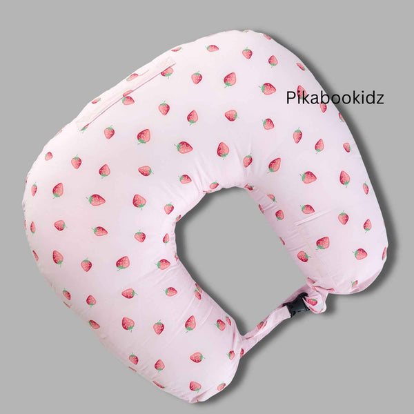 Feeding Pillow with buckle – Strawberry