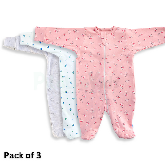 Full Footed Zipper Rompers - 3 Combo (2)