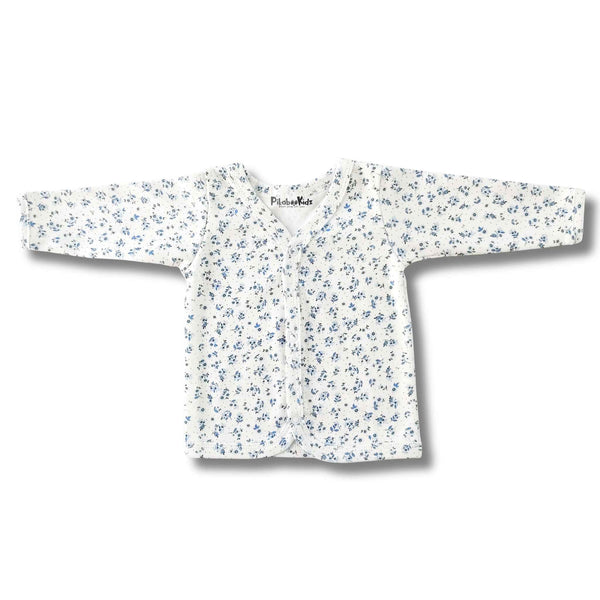 Organic cotton Full sleeve Jabla 0-3M - Blue flowers