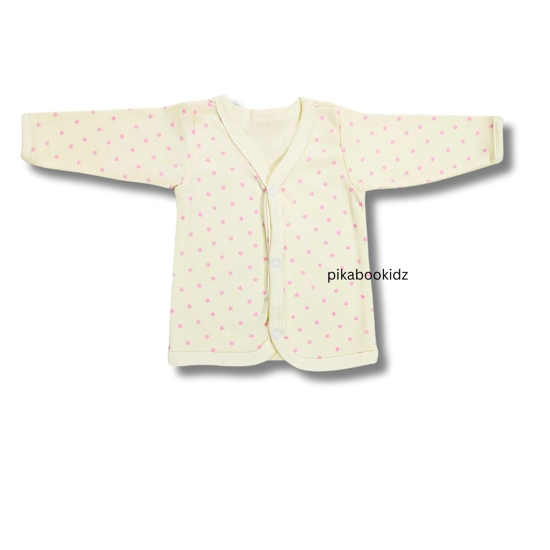 Organic cotton Full sleeve Jabla 0-3M - Beige Pink stars