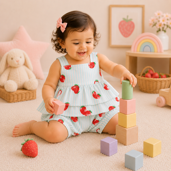 Muslin babygirl coords - Strawberry