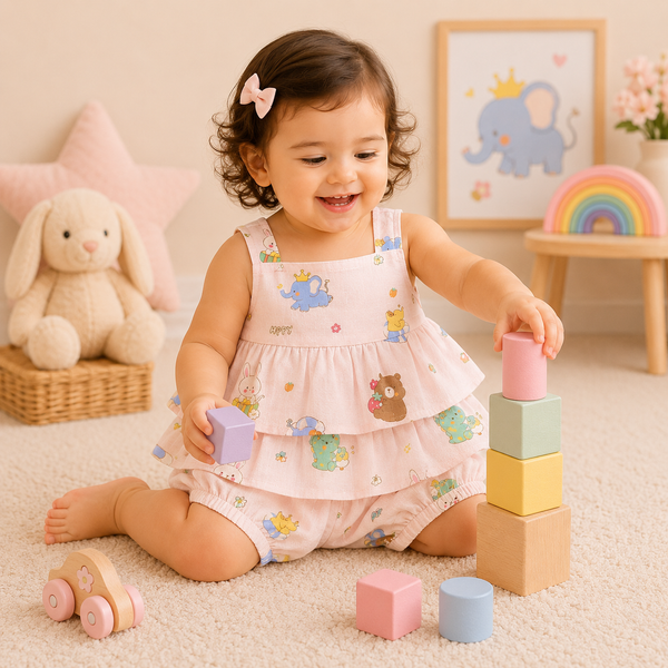 Muslin babygirl coords - Elephant