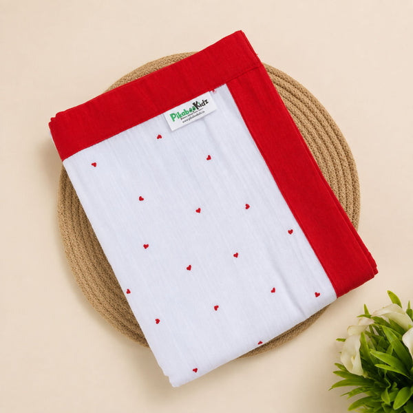 Muslin Reversible Blanket - Hearts