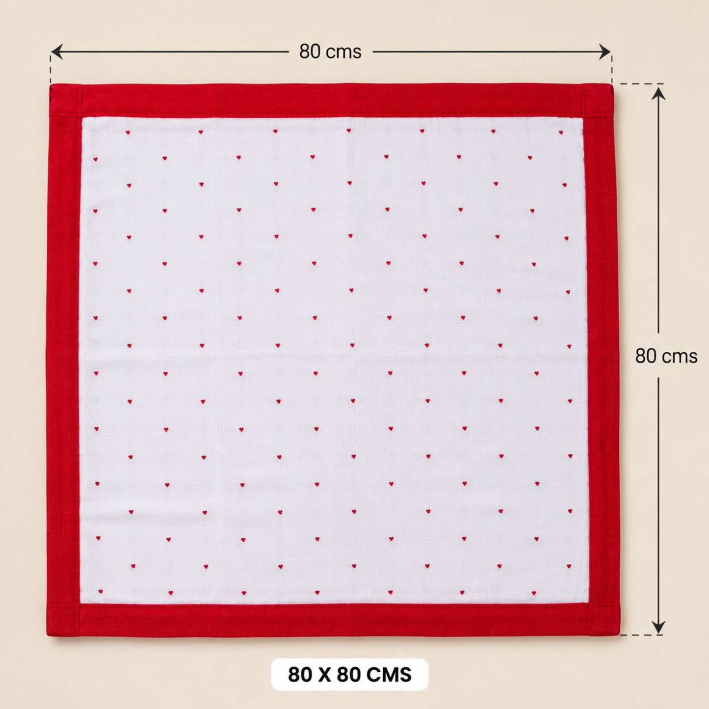 Muslin Reversible Blanket - Hearts