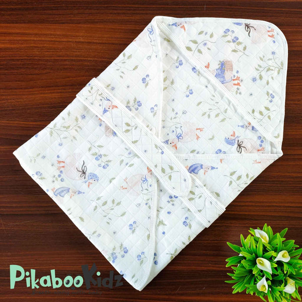 Muslin Hooded Wrapper / Blanket – Blueberry