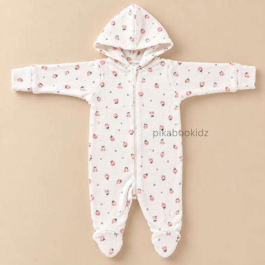 Baby Hooded Romper with Zipper l 0-3 M Pikabookidz