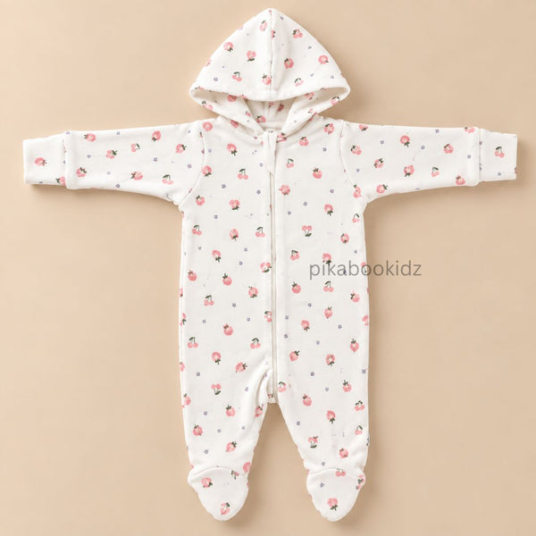Baby Hooded Romper with Zipper l 0-3 M Pikabookidz