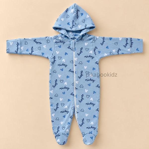 Baby Hooded Romper with Zipper l 0-3 M Pikabookidz