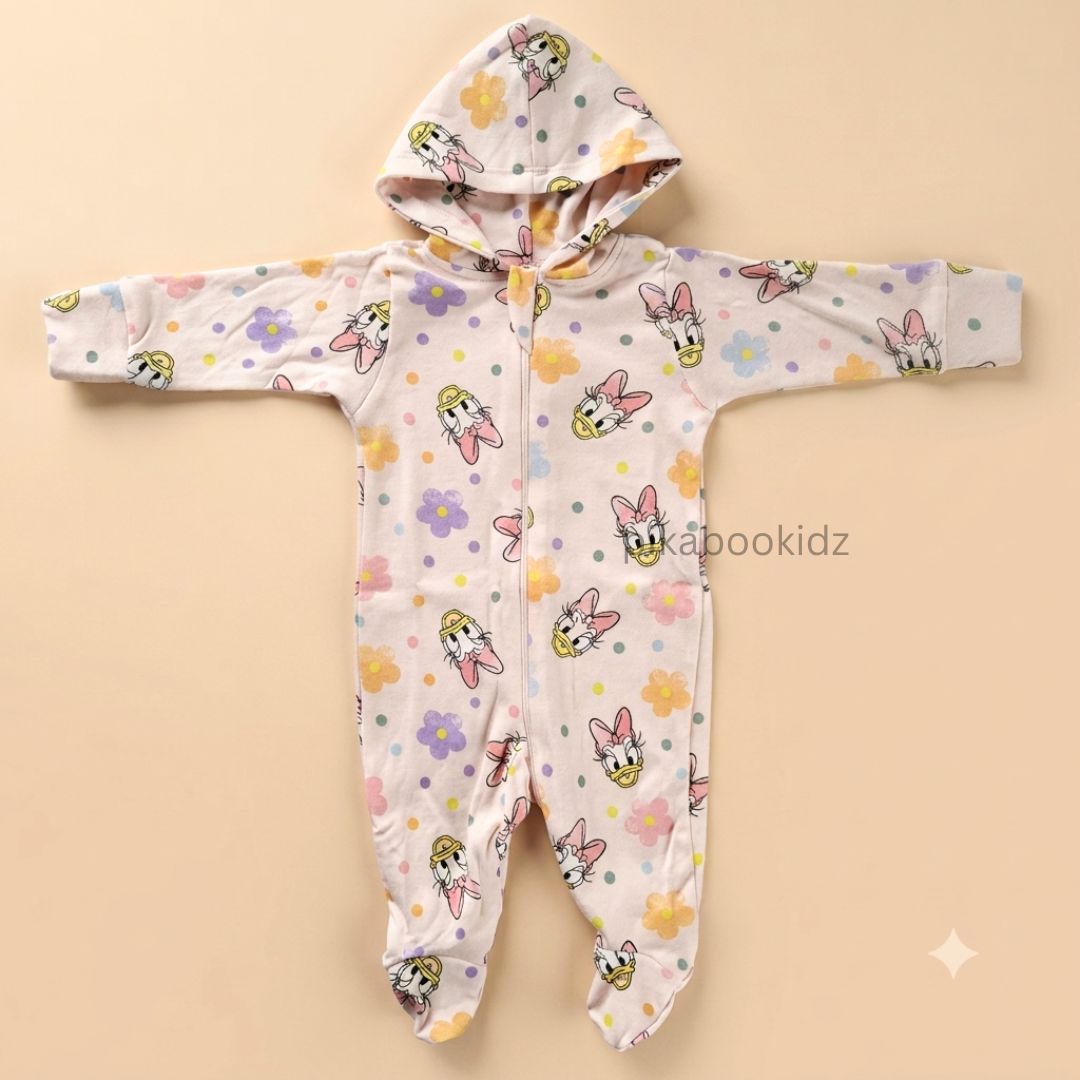 Baby Hooded Romper with Zipper l 0-3 M Pikabookidz