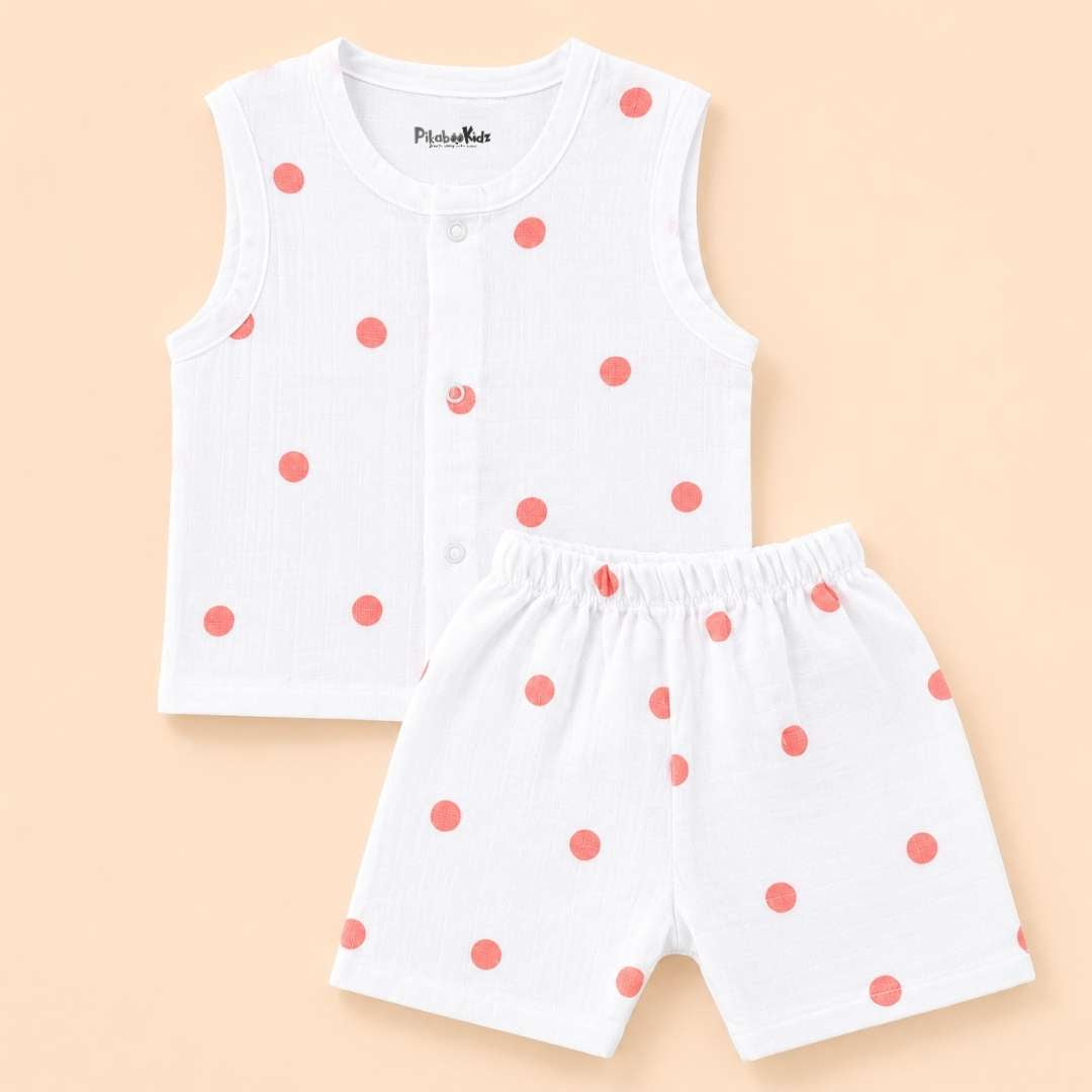 Muslin Jabla & Shorts Set - Dots