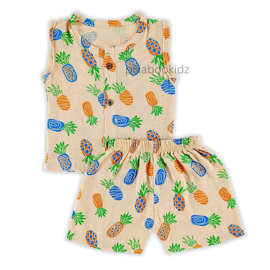 Muslin Jabla & Shorts Set 0-3 M – Pineapple