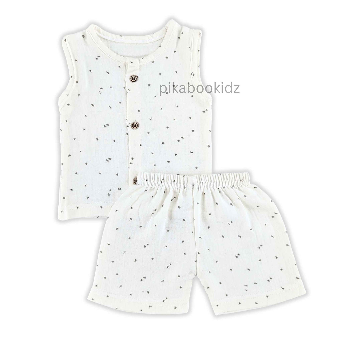 Muslin Jabla & Shorts Set 0-3 M – Stars
