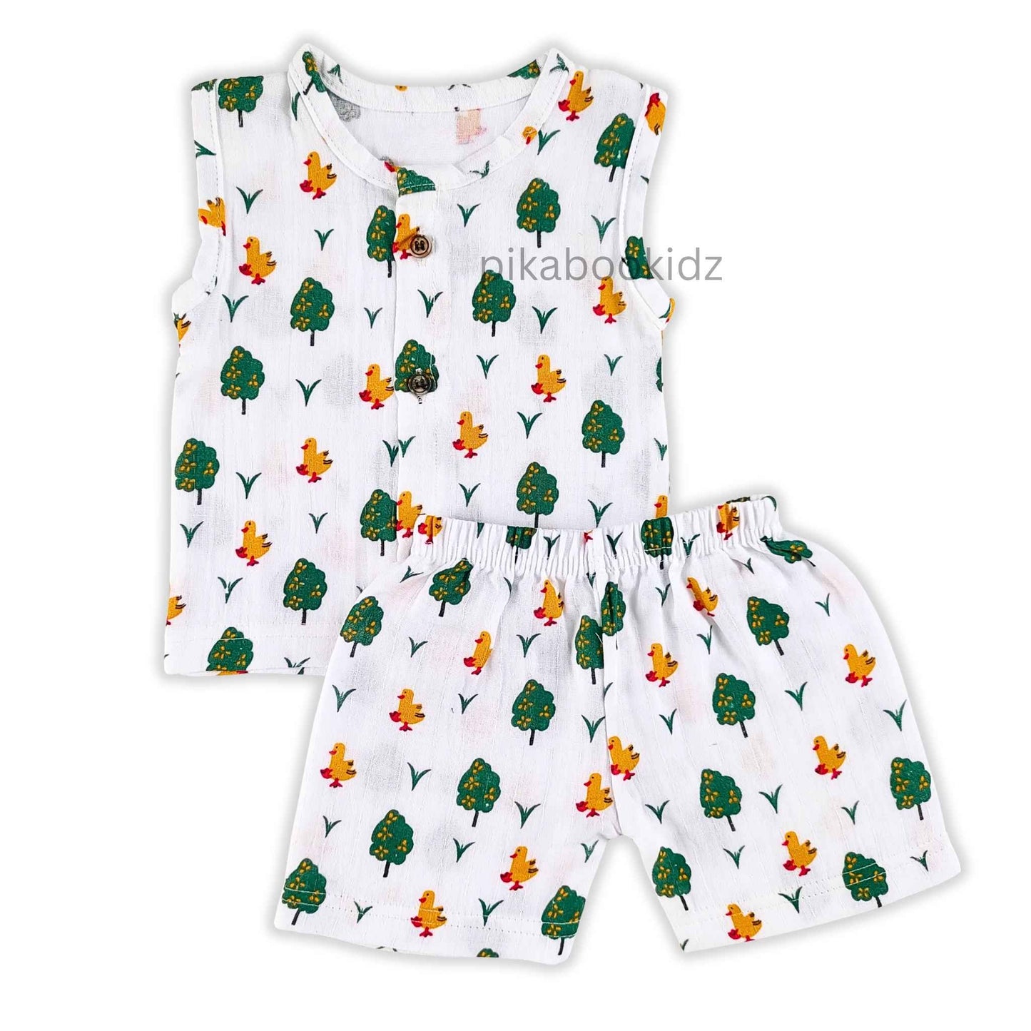 Muslin Jabla & Shorts Set 0-3 M – Tree